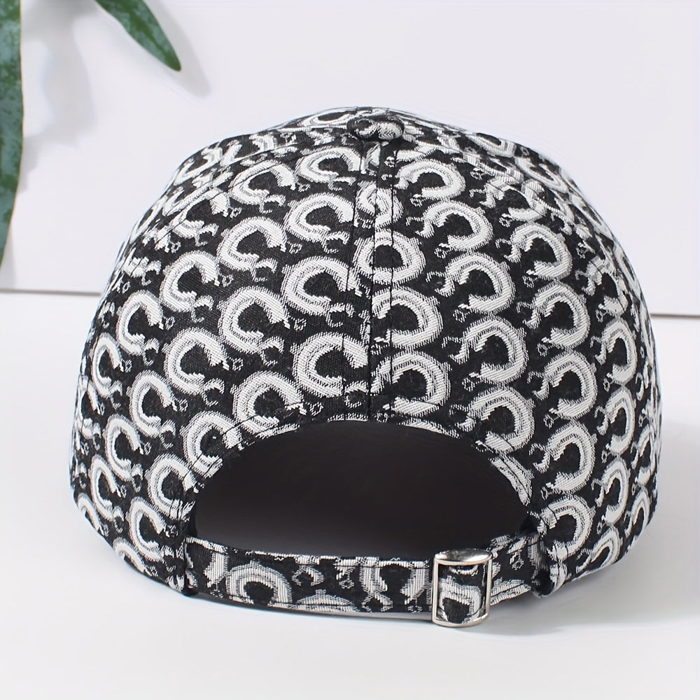Geometric C Jacquard Baseball Cap Hip Hop Dad Hats Vintage Adjustable Sun Hats