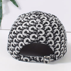 Geometric C Jacquard Baseball Cap Hip Hop Dad Hats Vintage Adjustable Sun Hats