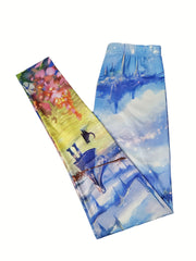 Graphic Print High Waist Skinny Leggings Women's Clothing