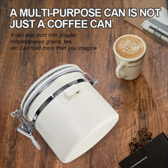 Stainless Steel Coffee Bean Sealed Jar with Measuring Spoon