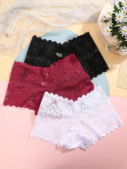 3 Pack Lace Boyshorts Panties Women's Lingerie