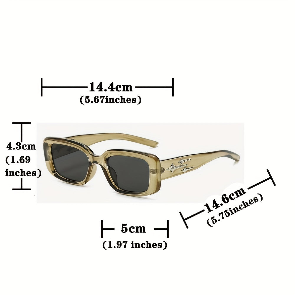 Men's Rectangle Sunglasses Oval Vintage Unisex Sun Shades