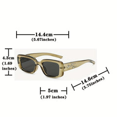 Men's Rectangle Sunglasses Oval Vintage Unisex Sun Shades