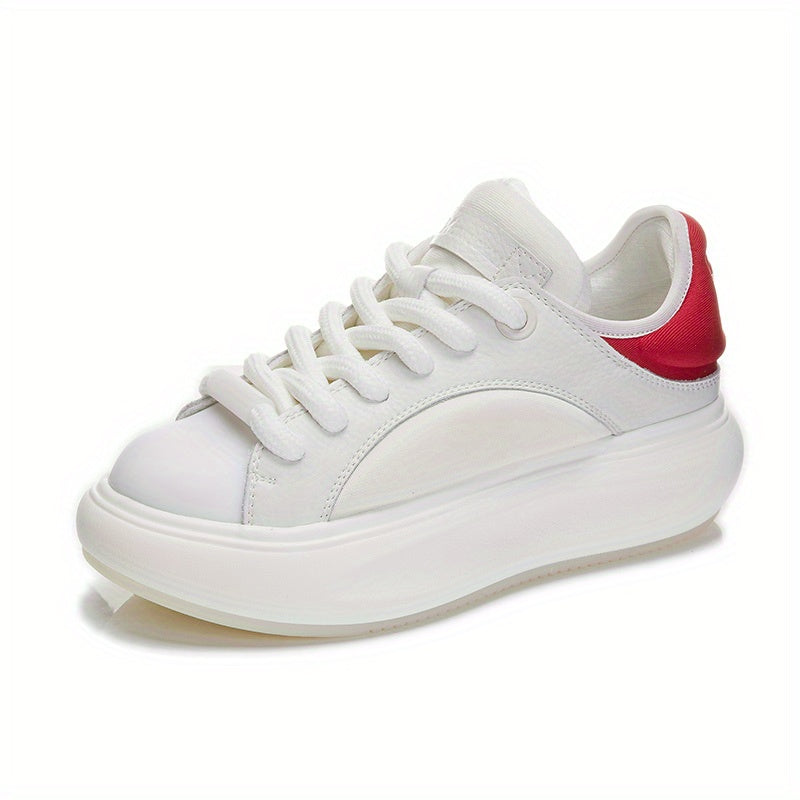 Women's Comfortable Board Shoes Lace Up Thick Sole Platform Running Shoes
