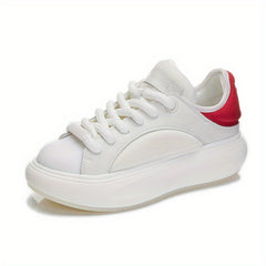 Women's Comfortable Board Shoes Lace Up Thick Sole Platform Running Shoes