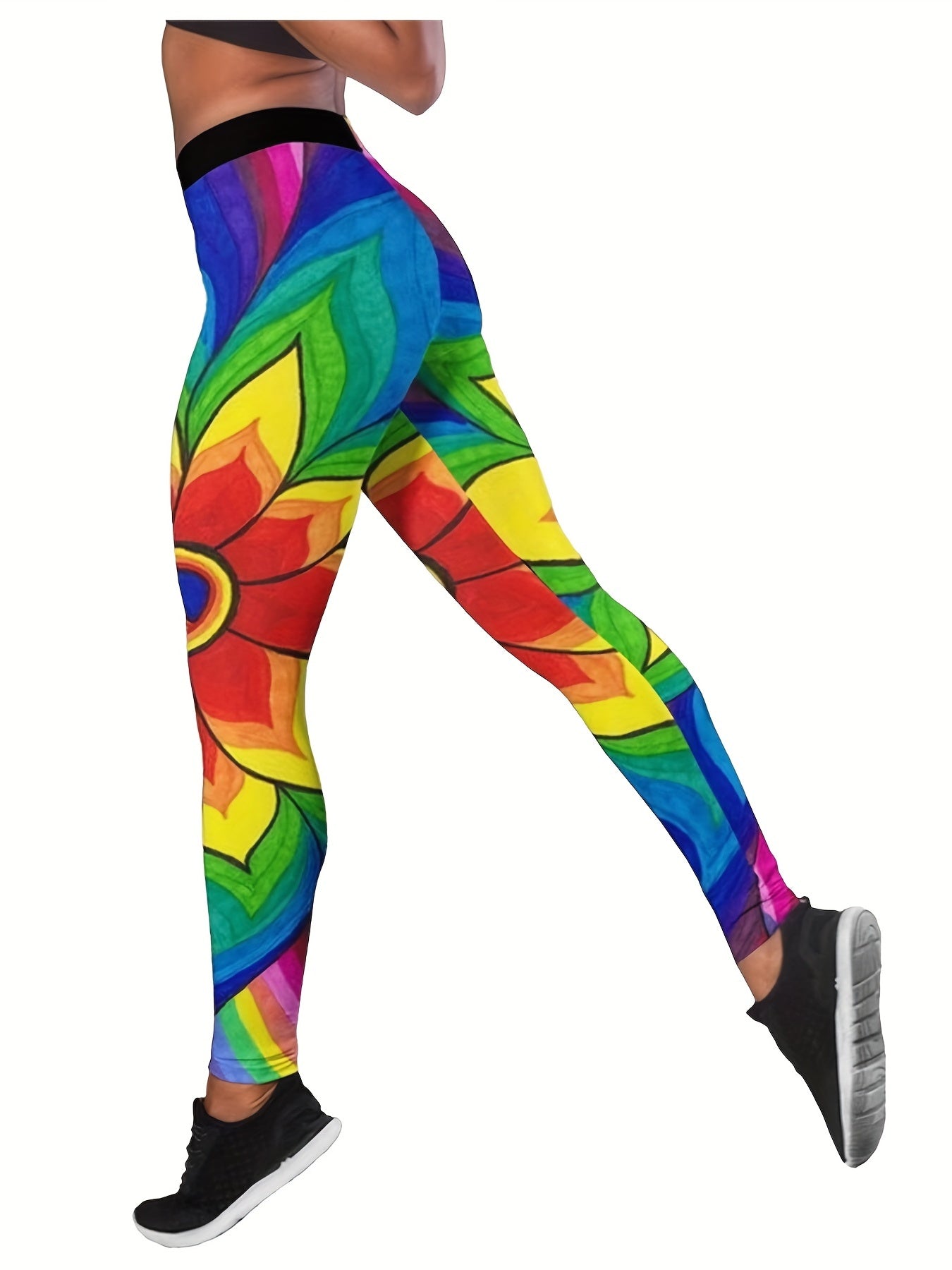 Butterfly Print High Rise Sports Leggings