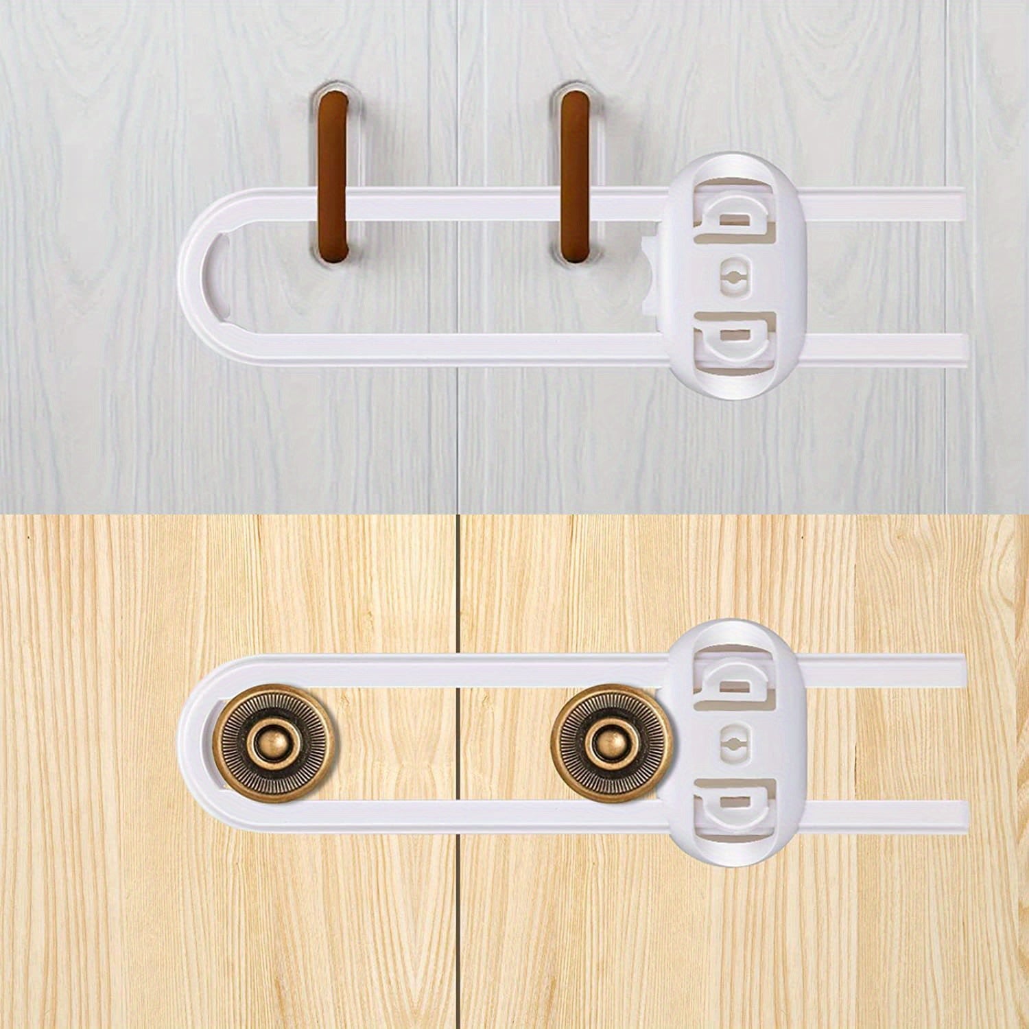 Adjustable Child Safety Locks for Drawers, Cabinets, Wardrobes - U Shape