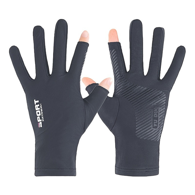 Breathable Ice Silk Cycling Gloves Anti Slip Anti UV Touch Screen