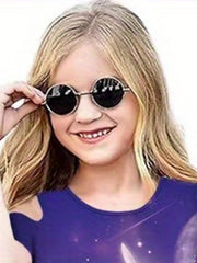 Girls Rainbow Unicorn & Star Print Cold Shoulder Dress