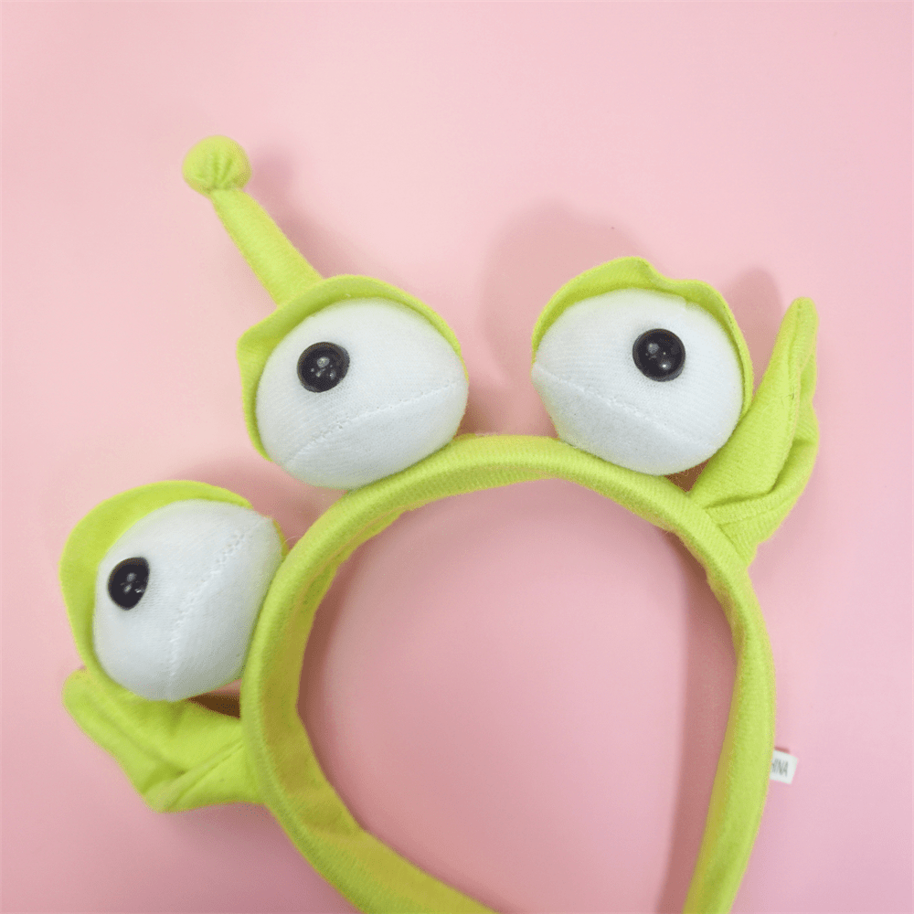 Three Eyed Alien Monster Headband Plush Headwear