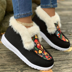 Christmas Elements Print Non slip Snow Shoes Warm Travel Walking Shoes