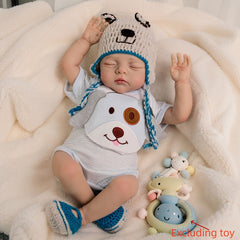 17 Inch Reborn Kids Doll with Hand Painted 3D Hair Soft Cloth Body