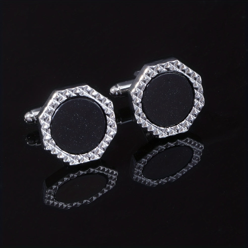 Metal Hexagon Button Cufflinks Shirt Cufflinks Versatile Accessories