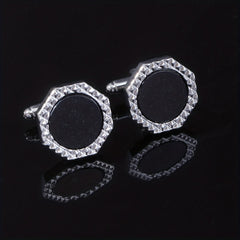 Metal Hexagon Button Cufflinks Shirt Cufflinks Versatile Accessories