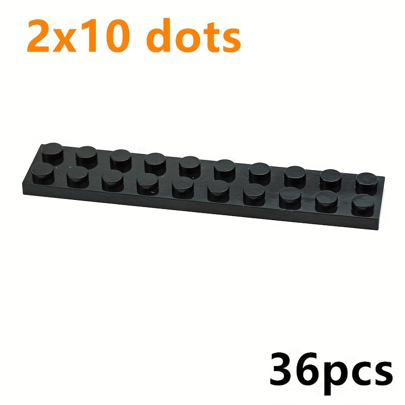 36pcs Thin Bricks Plate 2 x 10 Dots Building Blocks Toys for Kids