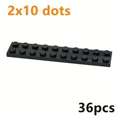 36pcs Thin Bricks Plate 2 x 10 Dots Building Blocks Toys for Kids