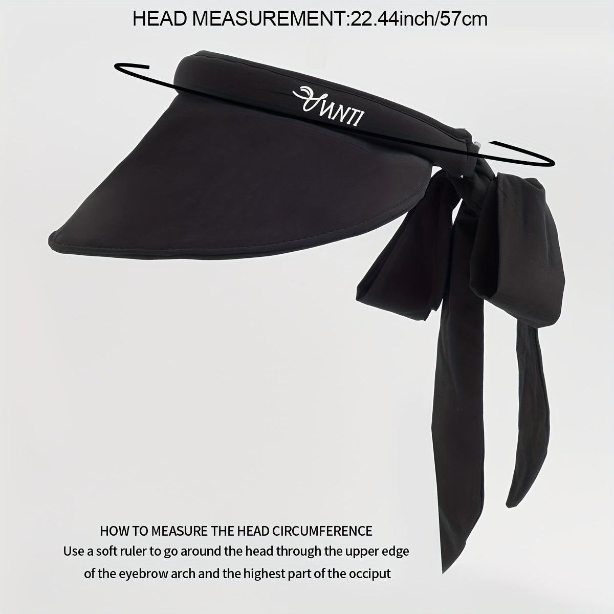 Solid Visor Hat With Detachable Ribbon Sunscreen Golf Cap