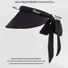 Solid Visor Hat With Detachable Ribbon Sunscreen Golf Cap