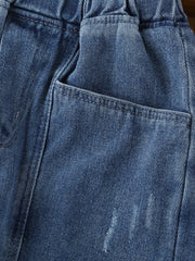 Boys Stylish Denim Pants Casual Washed Non Stretch Jeans