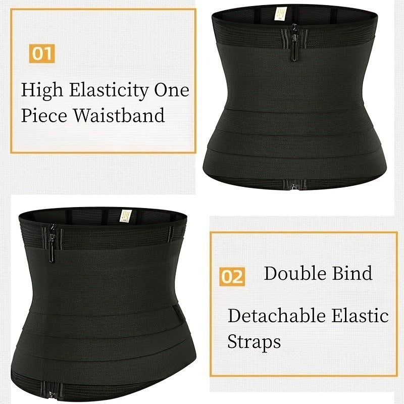 Women's Sweat Waist Trainer Tummy Control Body Shaper with Sweatband