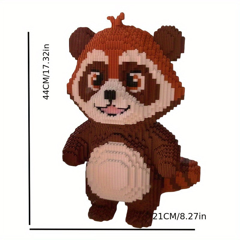 Panda Building Toys Brown Panda Cartoon Toys Plastic Blocks Large Mode