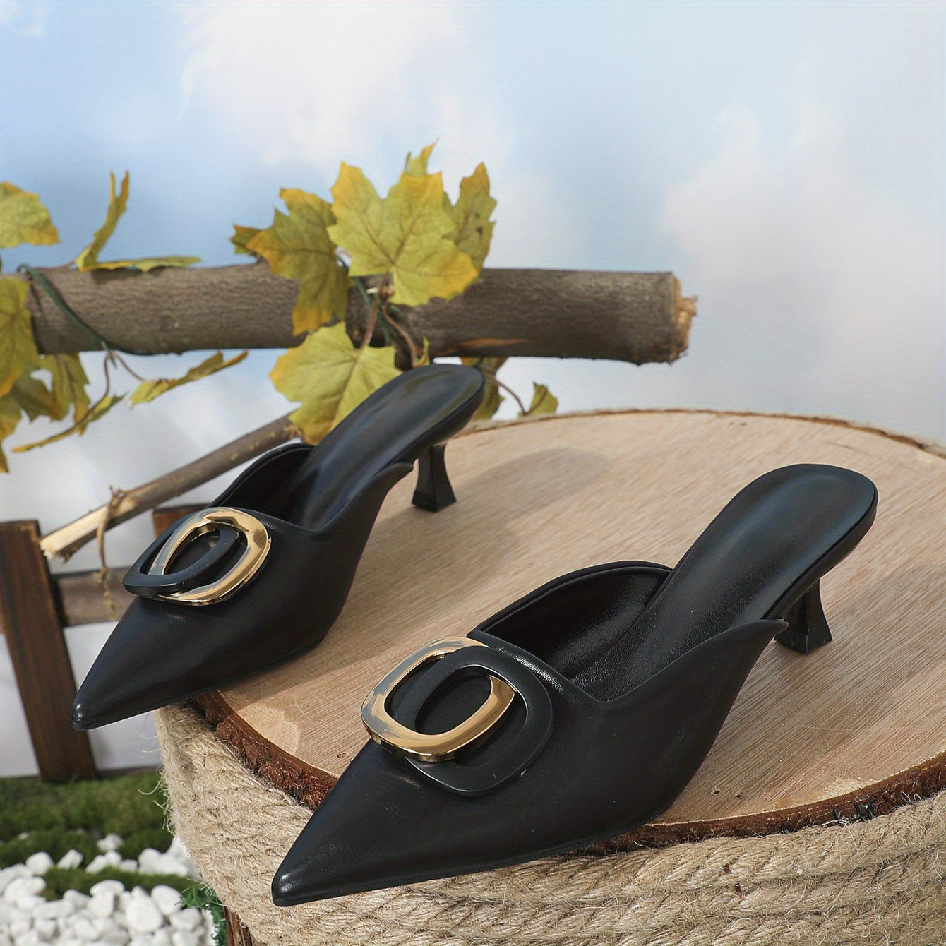 Women's Kitten Heel Slingback Sandals
