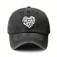 Heart Pattern Retro Baseball Cap Adjustable Sunscreen Hat