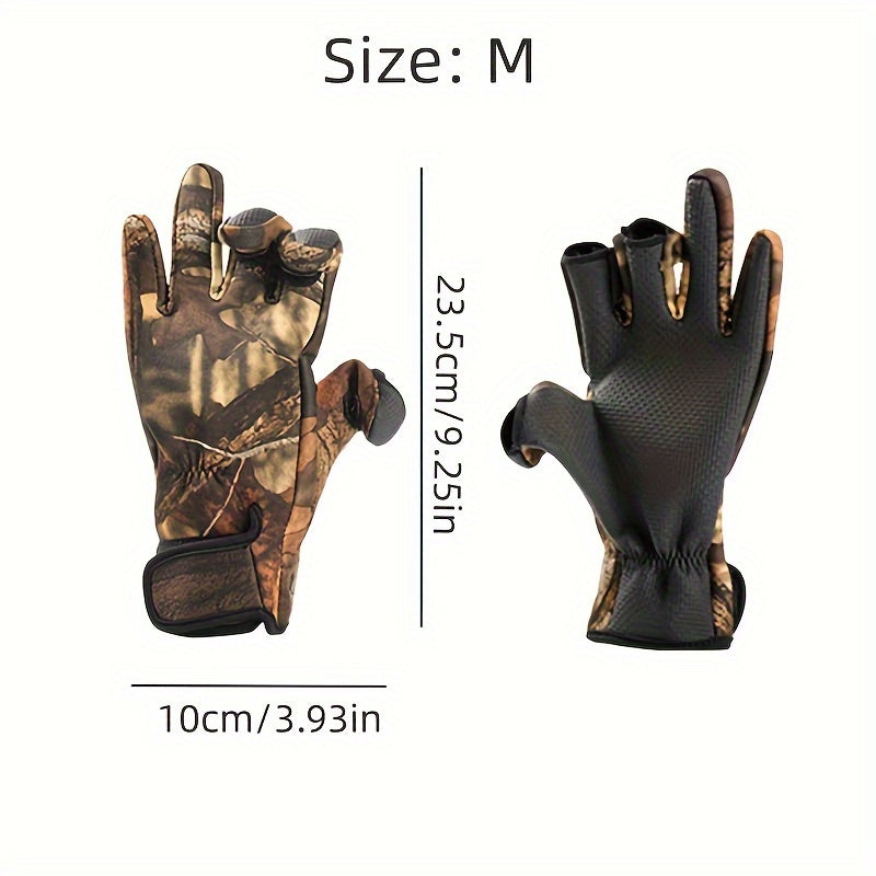 3 Finger Flip Fishing Gloves Anti-slip Waterproof Windproof Gloves