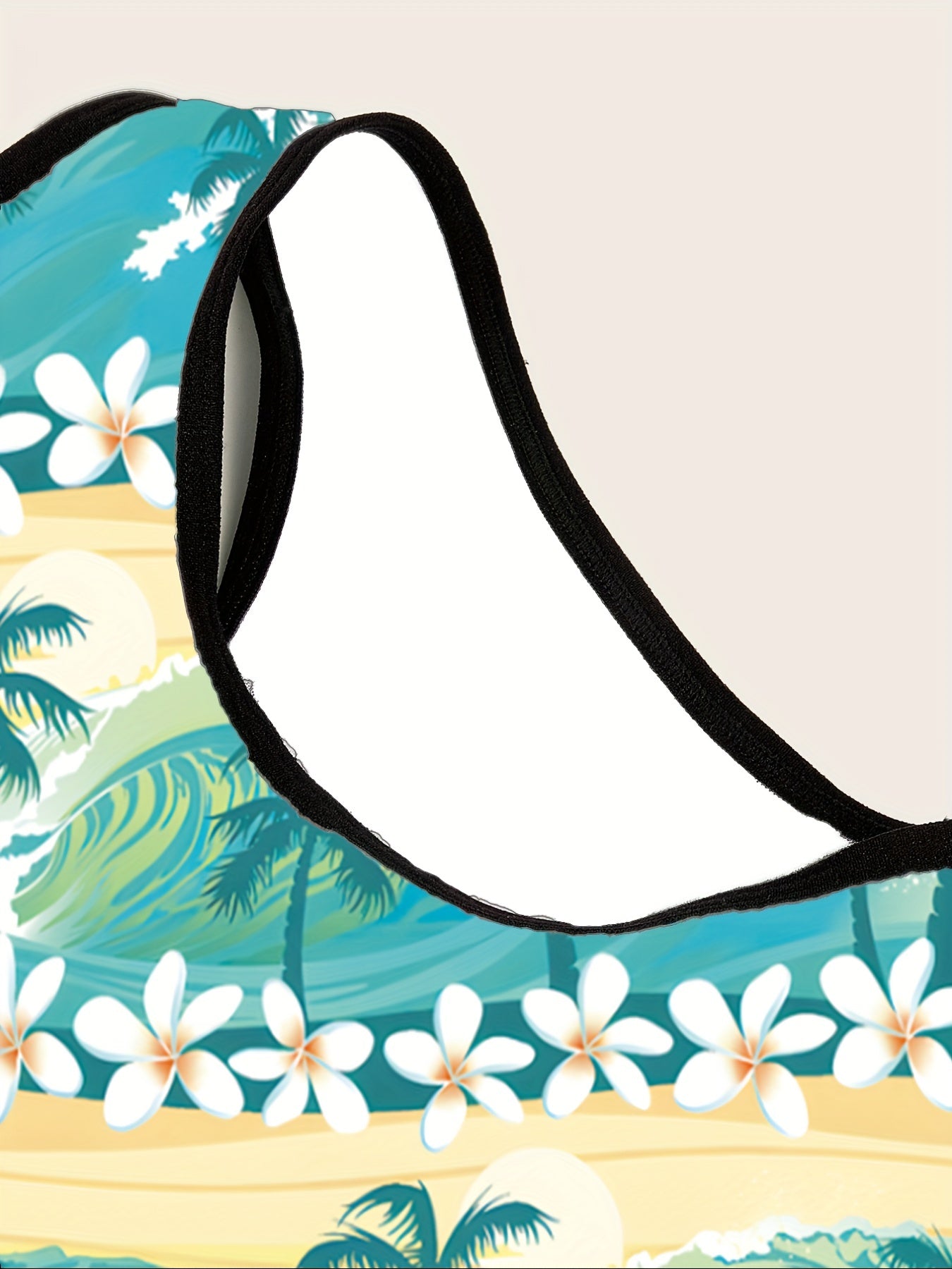 Tropical Print Racer Back Bralette