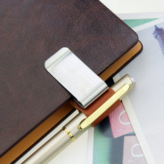 8 PCS Notebook Pen Loop Holder Clip PU Leather Stainless Steel Assorted Colors