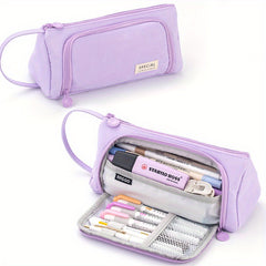 Macaron Triangle Pencil Case Large Capacity for Students in Schools