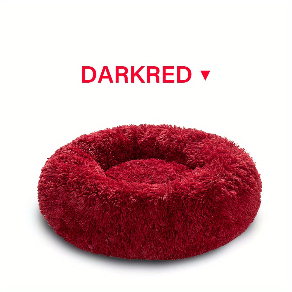 Plush Dog Bed Anti-anxiety Round Pet Bed