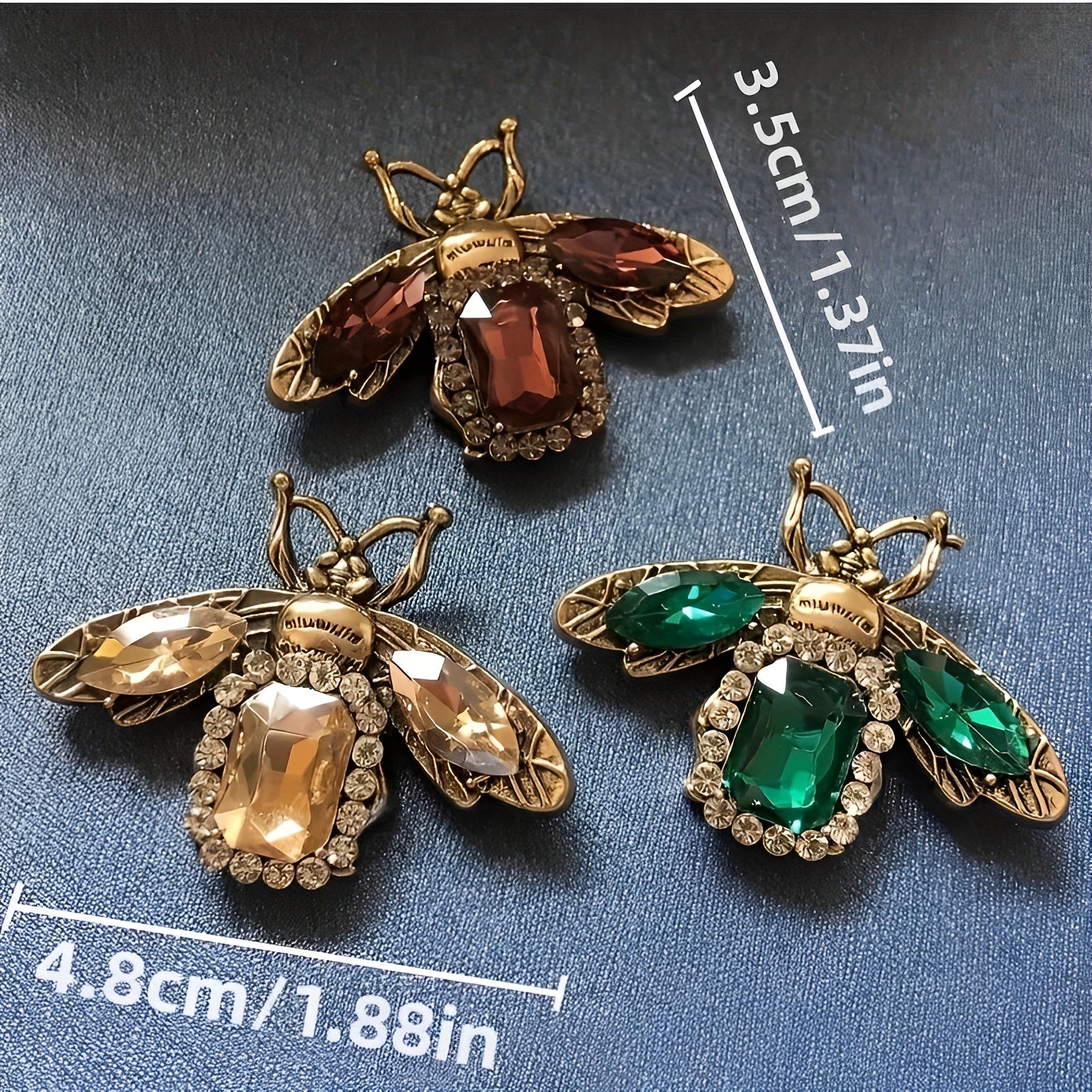 Crystal Insect Needle Retro Brooch - Bee Design