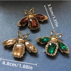 Crystal Insect Needle Retro Brooch - Bee Design