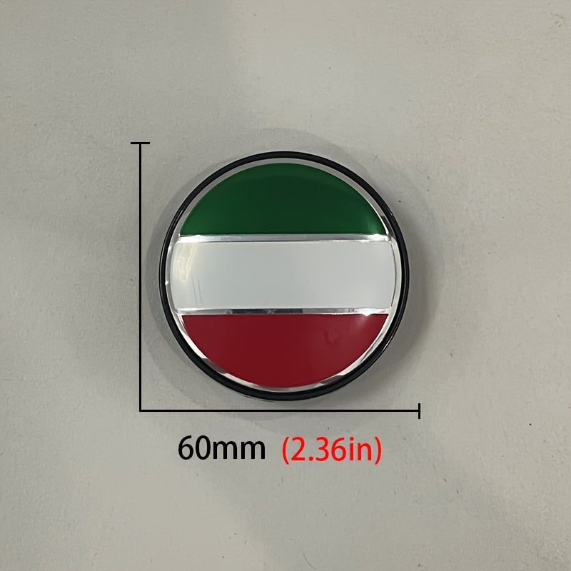 4pcs 60mm Italian Flag Car Wheel Hub Center Cap Rim Cap