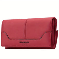 HUMERPAUL Women's RFID Blocking Leather Wallet Long Classic Travel