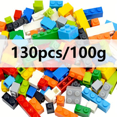 130pcs Bulk Building Blocks City DIY Creative Thick Bricks Educational Toys