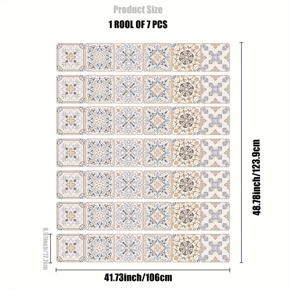 Bohemian Printed Self-adhesive Stair Wall Sticker
