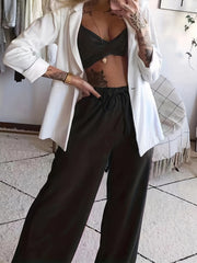 Butterfly Printed Bra Tops & Long Pants Suit Women's Night Out