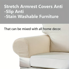 2pcs Grid Sofa Armrest Covers for Living Room Home Decor