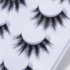 4 Pairs Thick Curly Manga Lashes Criss Cross Band Long False Eyelashes