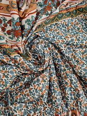 Paisley Floral Print V Neck Maxi Dress