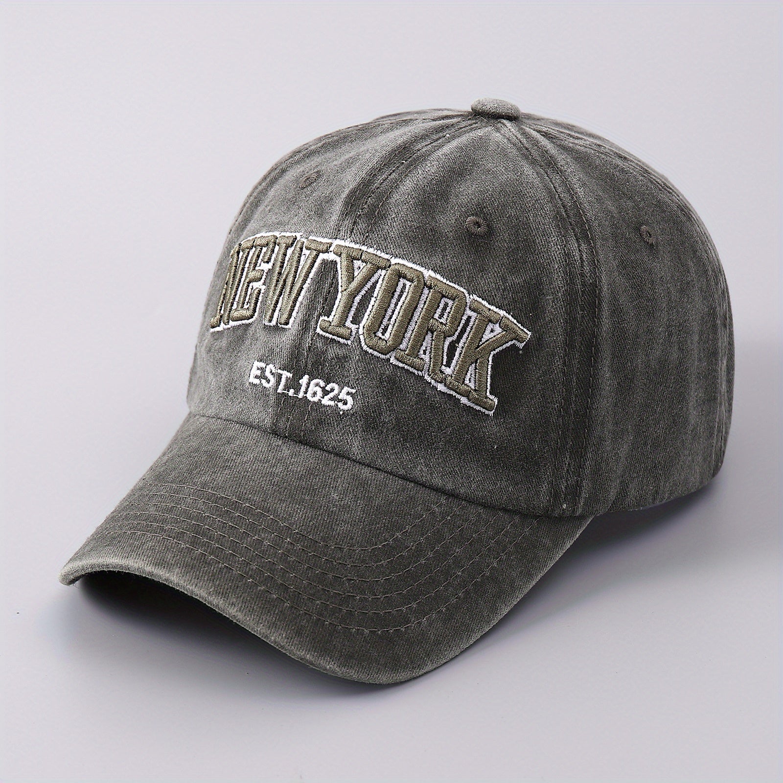 Embroidered NY Alphabet Flag Baseball Cap Curved Brim Sunshade Hat