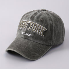 Embroidered NY Alphabet Flag Baseball Cap Curved Brim Sunshade Hat