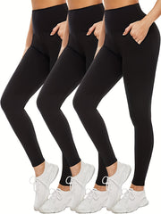 Women's High Waisted Leggings With Pockets Tummy Control Workout Yoga Pants