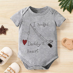 Baby Boys Casual Hooked Daddy's Heart Onesie