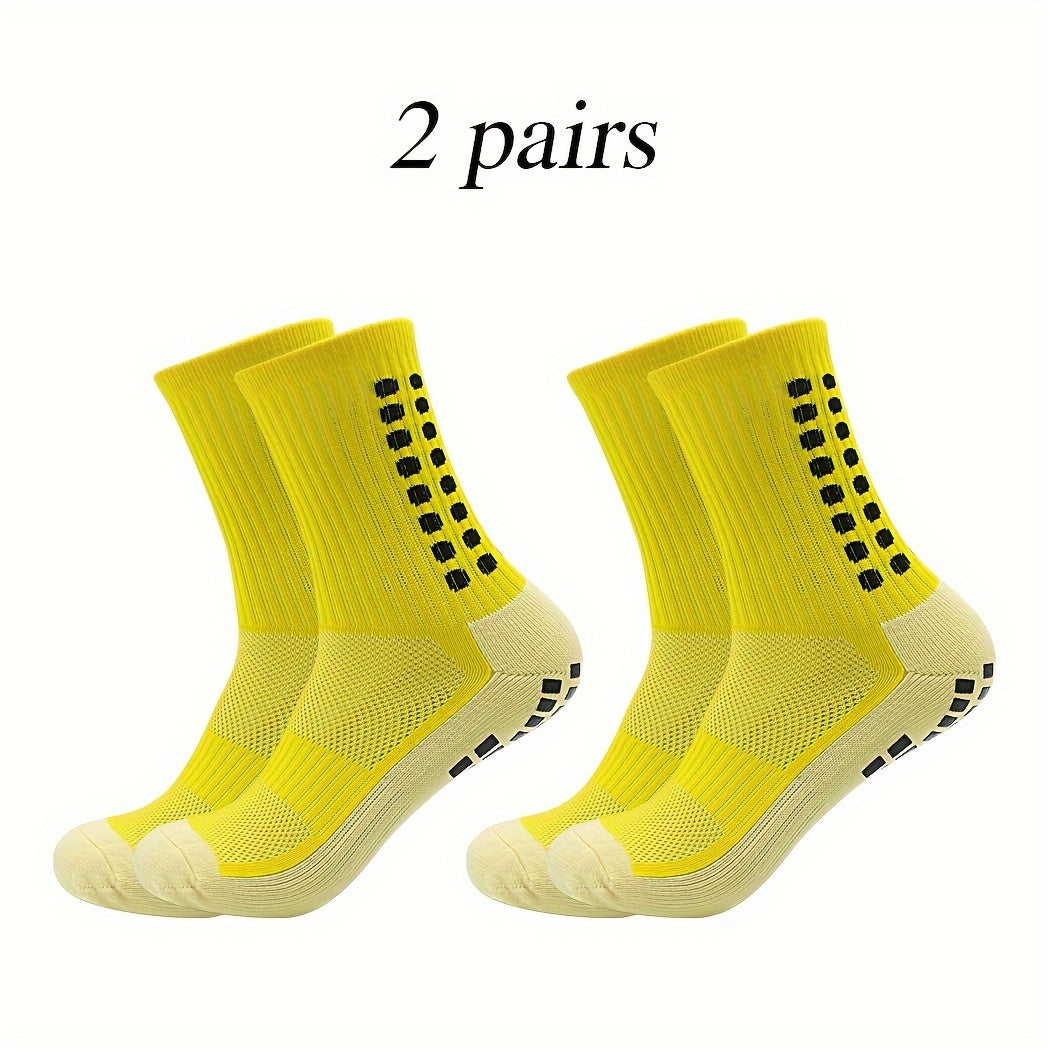 Men's Mid Crew Sport Socks 2 Pairs Nylon Blend