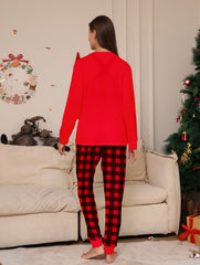 Christmas Pattern Pajama Set Long Sleeve Top & Pants Women's Sleepwear