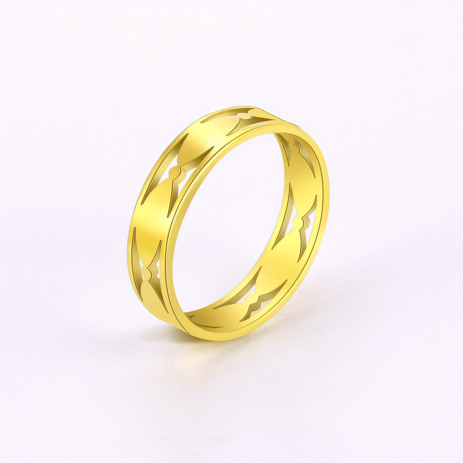 Geometric Stainless Steel Rings for Women Minimalist Couple Promise Jewelry