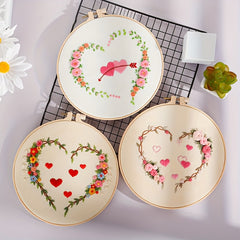 4pcs Embroidery Kit Love Pattern Set with Hoop 20.07cm
